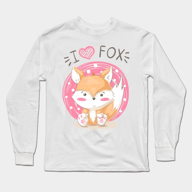 I love Fox Long Sleeve T-Shirt by Mako Design 